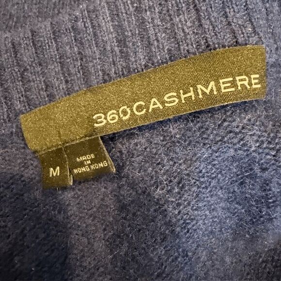 360 Cashmere Itzie 100% Cashmere Cardigan Navy Blue Drop Shoulder Size Medium - Picture 6 of 12